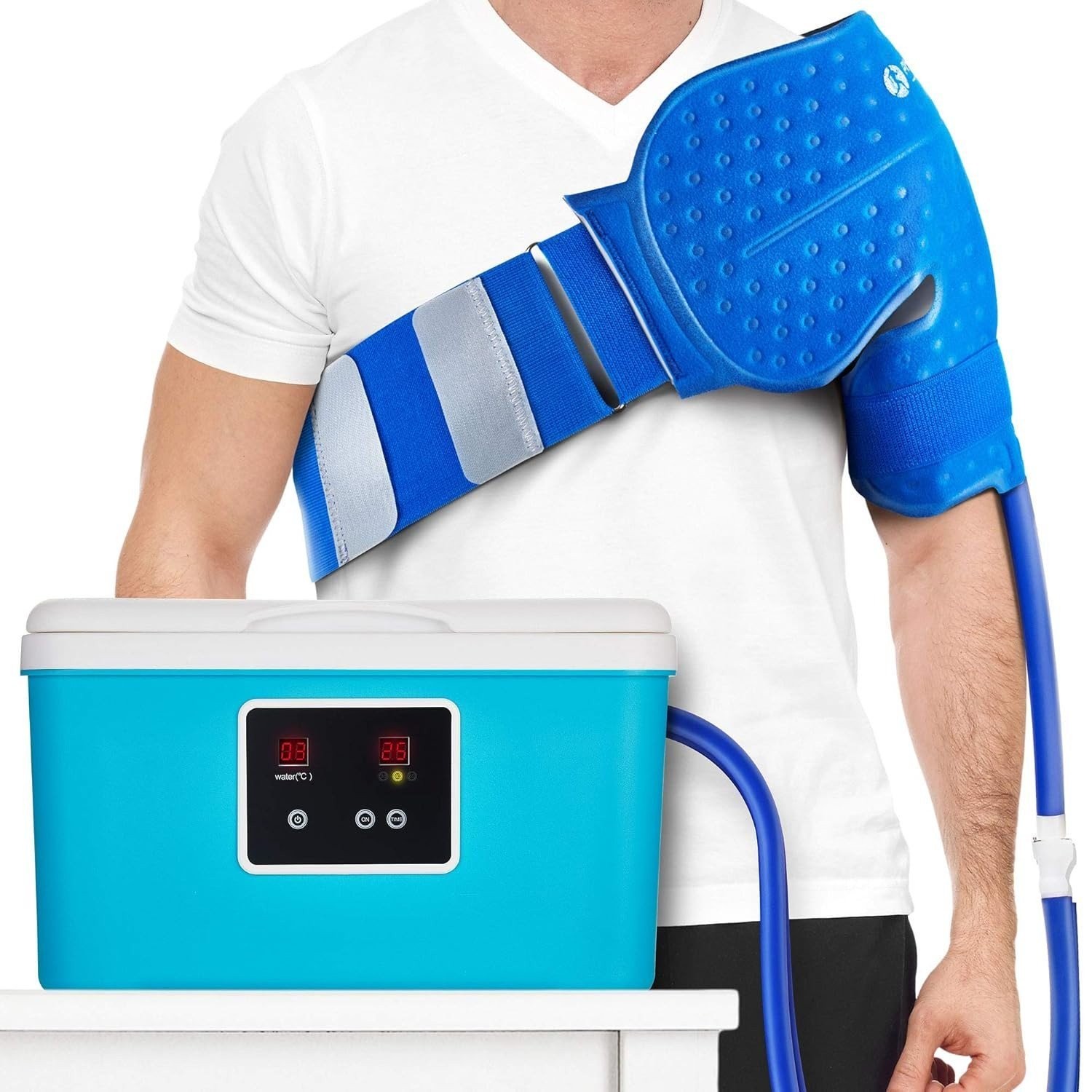 PhysioNatural Cold Therapy System Shoulder 9 Quart Ice Water Circulation Unit