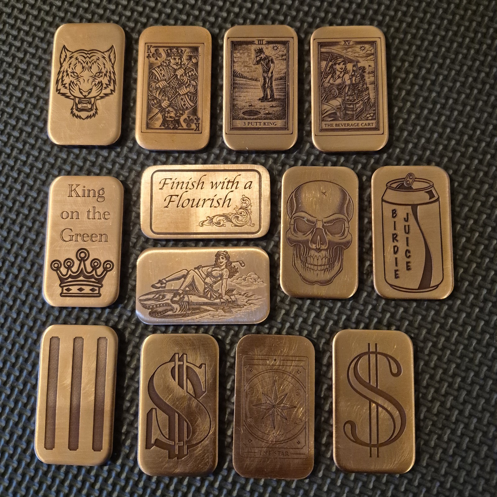 Custom Engraved Copper Rectangle Golf Ball Marker / Send your Design / Idea