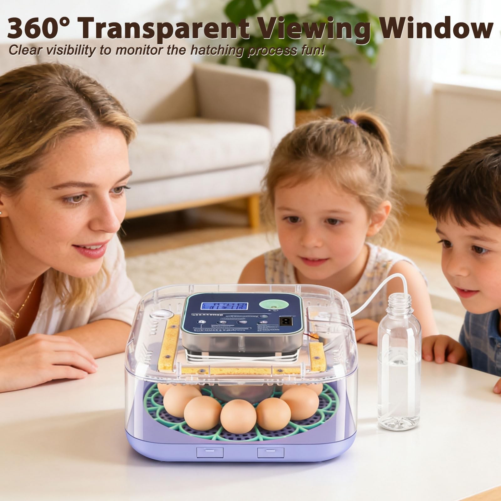 Incubators for Hatching Eggs, Smart Egg Incubator with Humidity & Temp Contro...