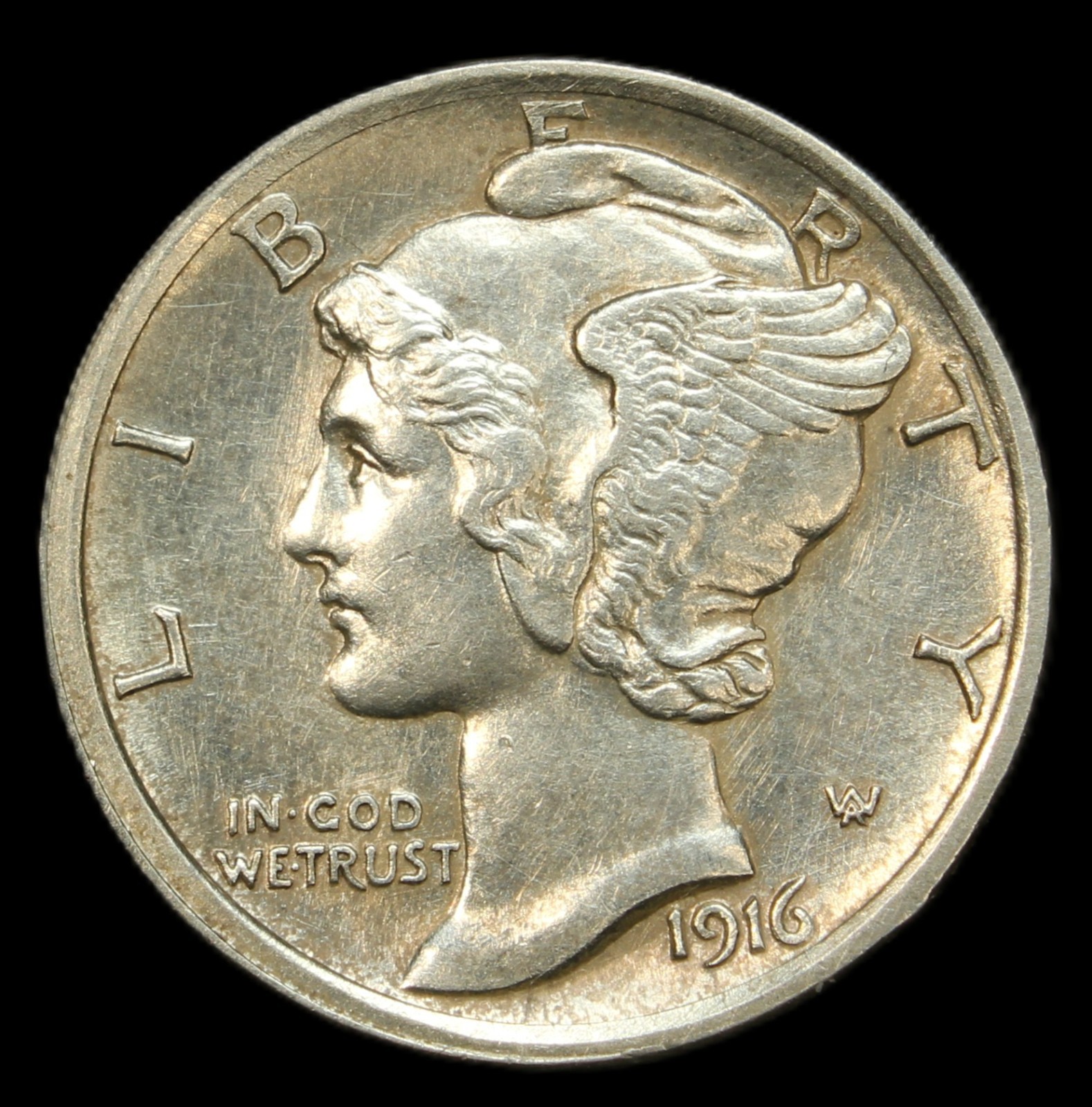 1916 mercury dime- Choice UNC , FSB- SMH847