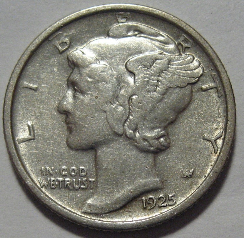 = 1925-D AU MERCURY Dime, Nice EYE Appeal, FREE Shipping