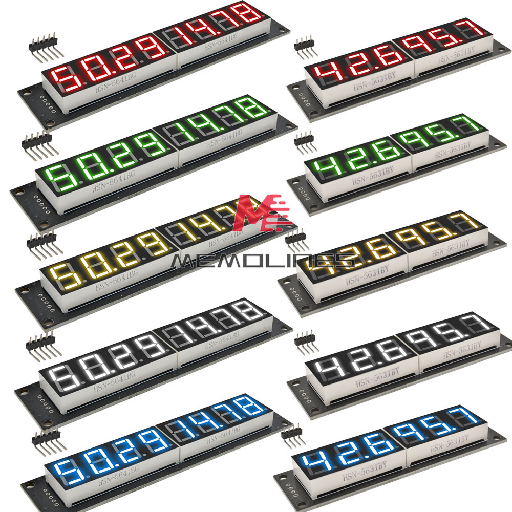 0.36/0.56 Inch 6/8 Digit 7-Segment TM1637 74HC595 LED Displays Module 5 Colores