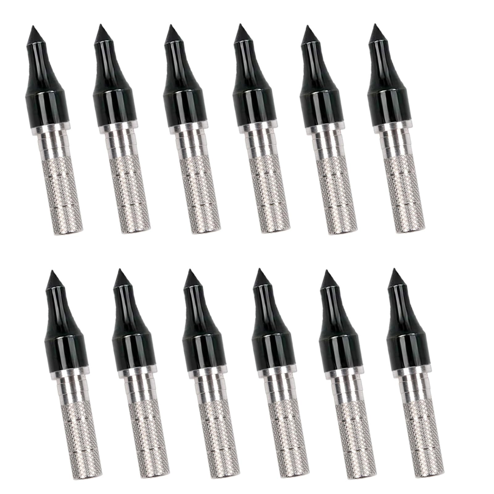 AsYeegata 12 Pack Aluminum Inserts .244/6.20mm for Carbon Sliver, Black