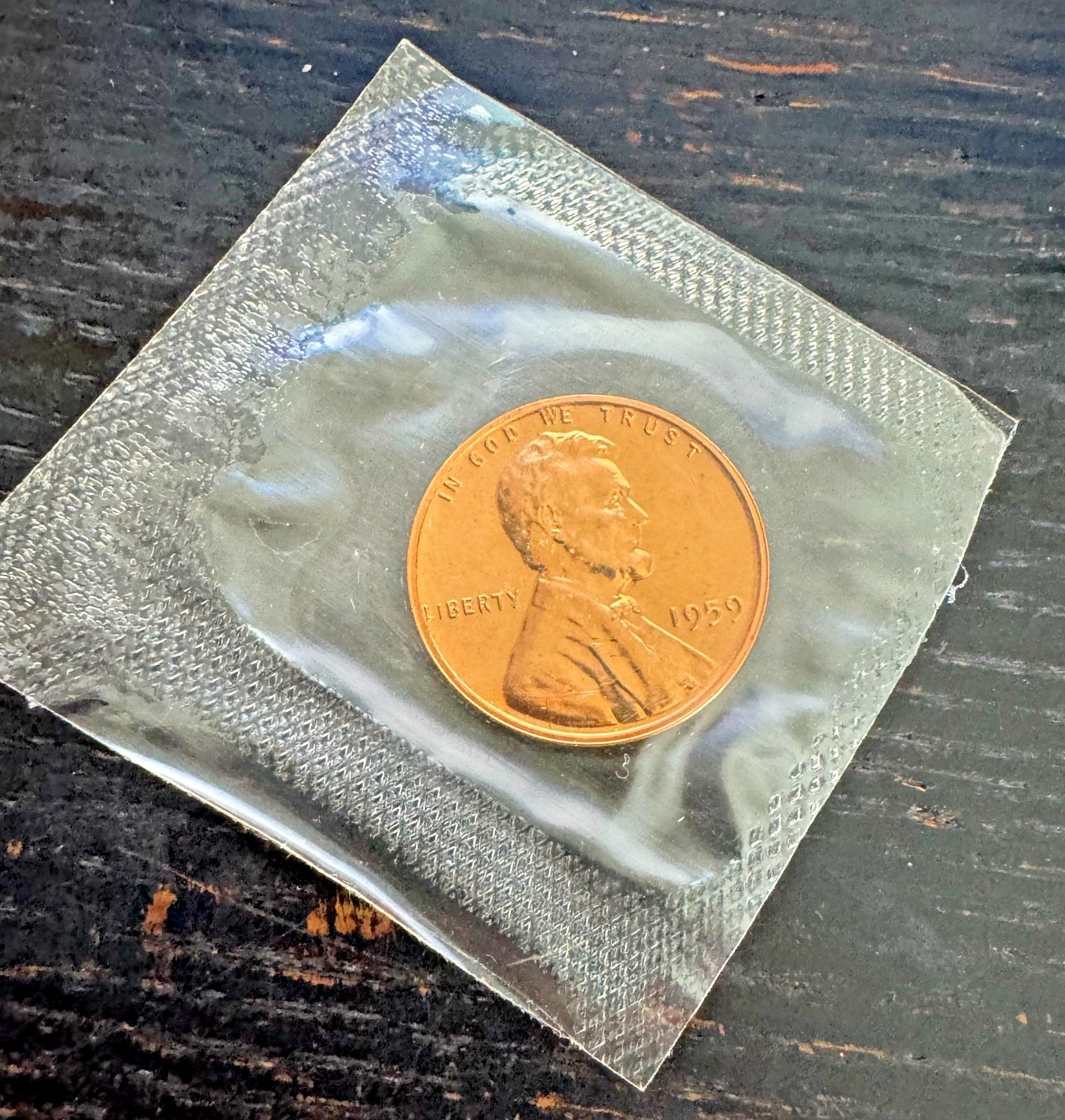 1959 PROOF LINCOLN MEMORIAL CENT BU RED FROM PROOF SET - IN CELLO from US MINT