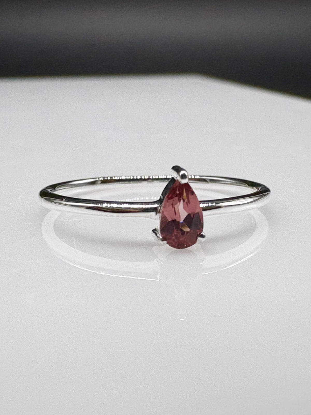 Color Shift Garnet Sterling Silver Ring, January Birthstone, Tiny Ring