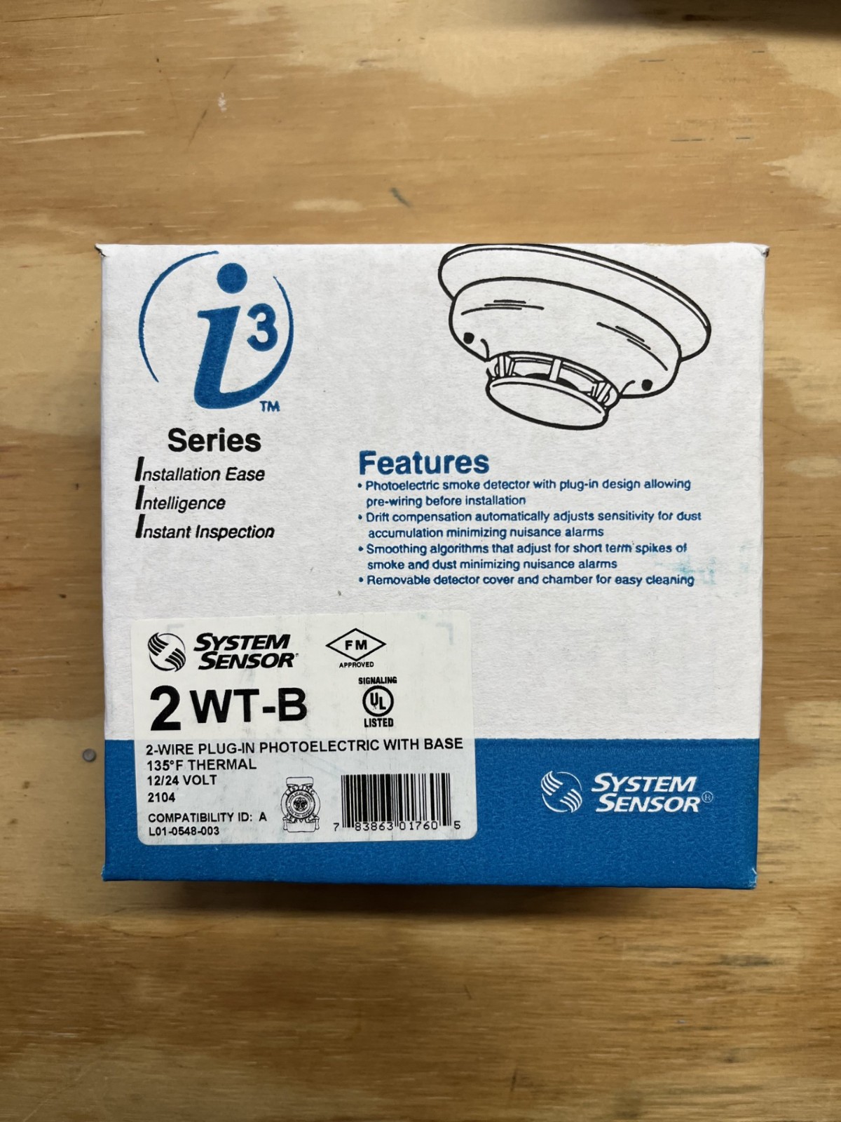 System Sensor I3 2WT-B Photoelectric Smoke Detector