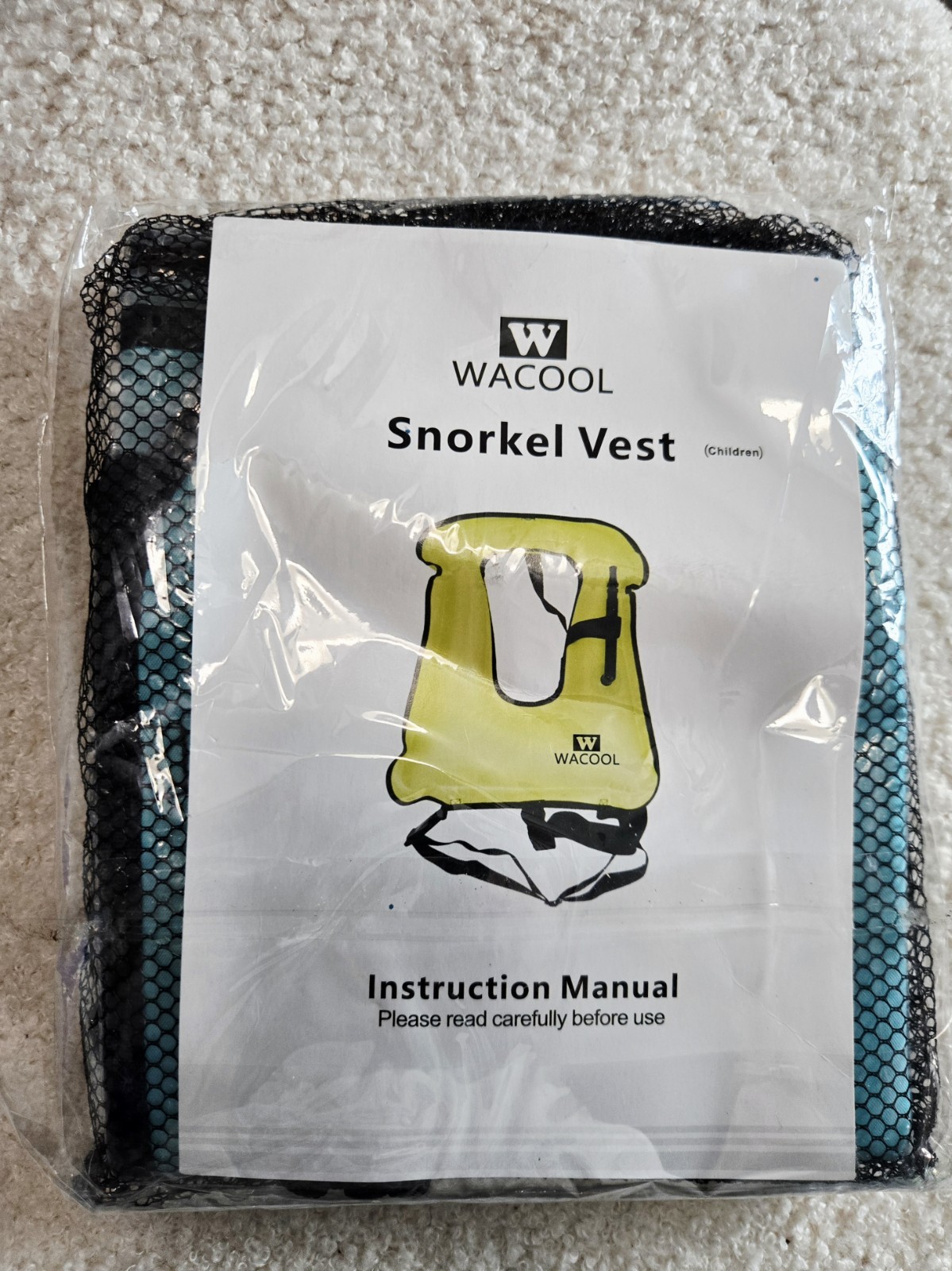 Child WACOOL Inflatable Snorkel Diving Scuba Vest Jacket Children NEW