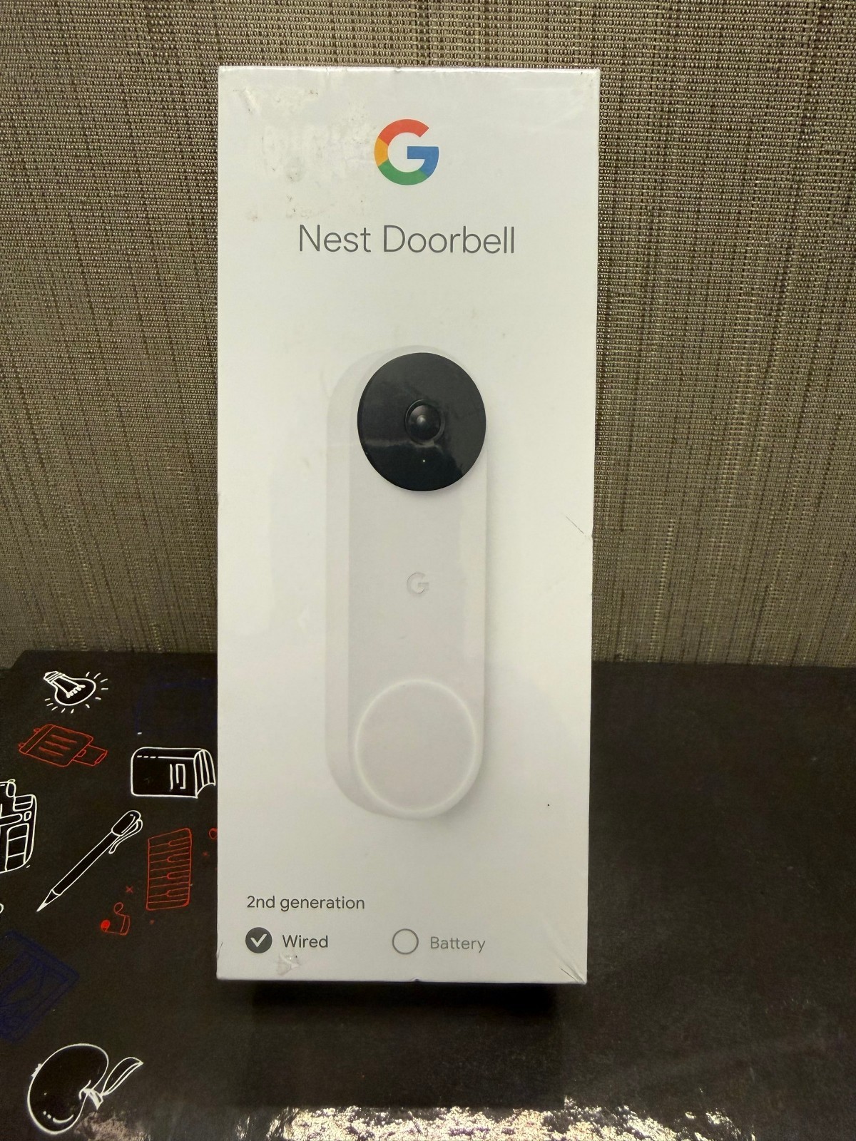 Google Nest Wired Video Doorbell Security Camera 720p 2nd Gen Night Vision White