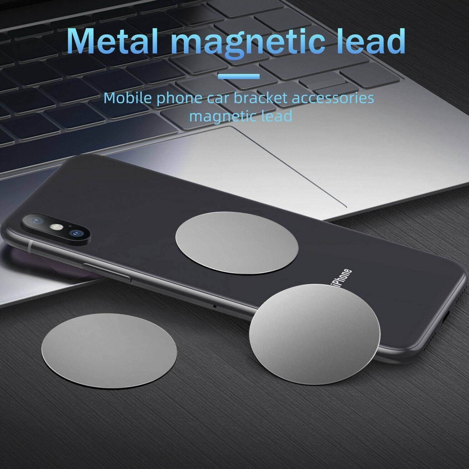 10pc Metal Plate Disc Phone Holder Car Mount Sticker Magnetic Self Adhesive