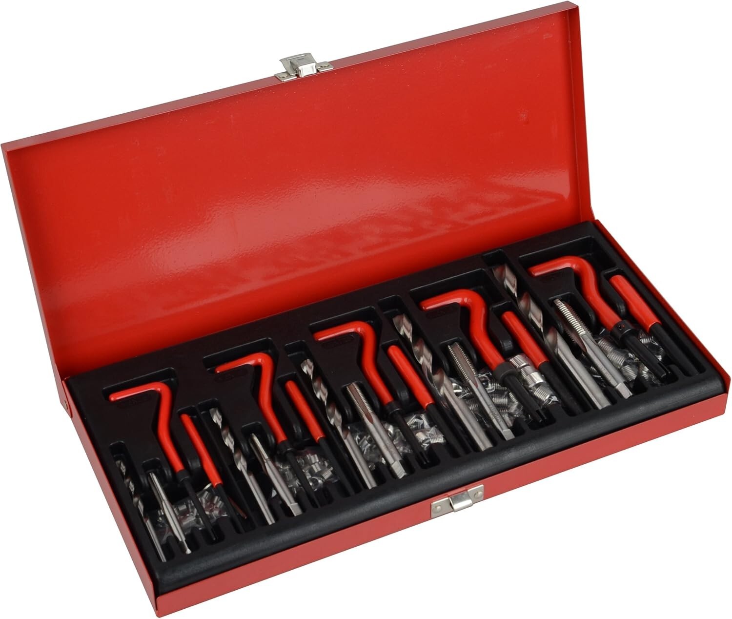 Comprehensive 131-Piece HSS Thread Repair Kit for M5-M12 Thread Restoration