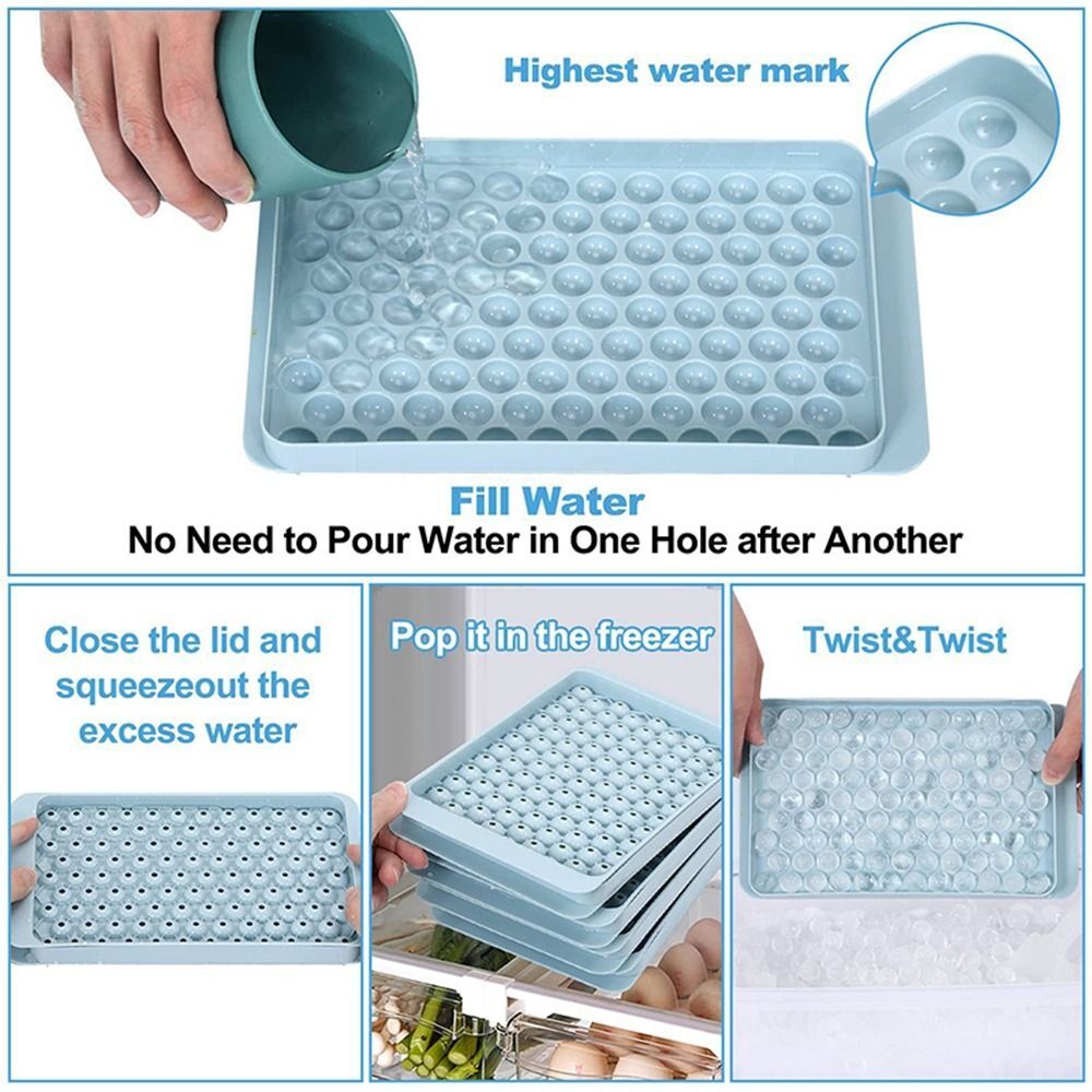 104 Holes Ball Maker Ice Cube Trays Round Mini Ice Cube Mold Ice Cube Trays DIY