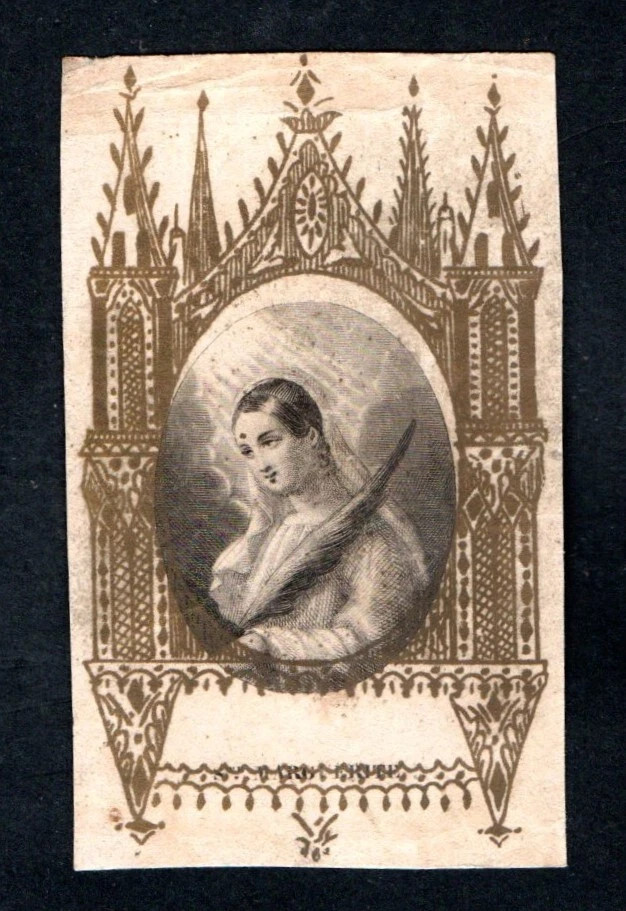 Holy card antique grabado Santa Martir santino image pieuse estampa
