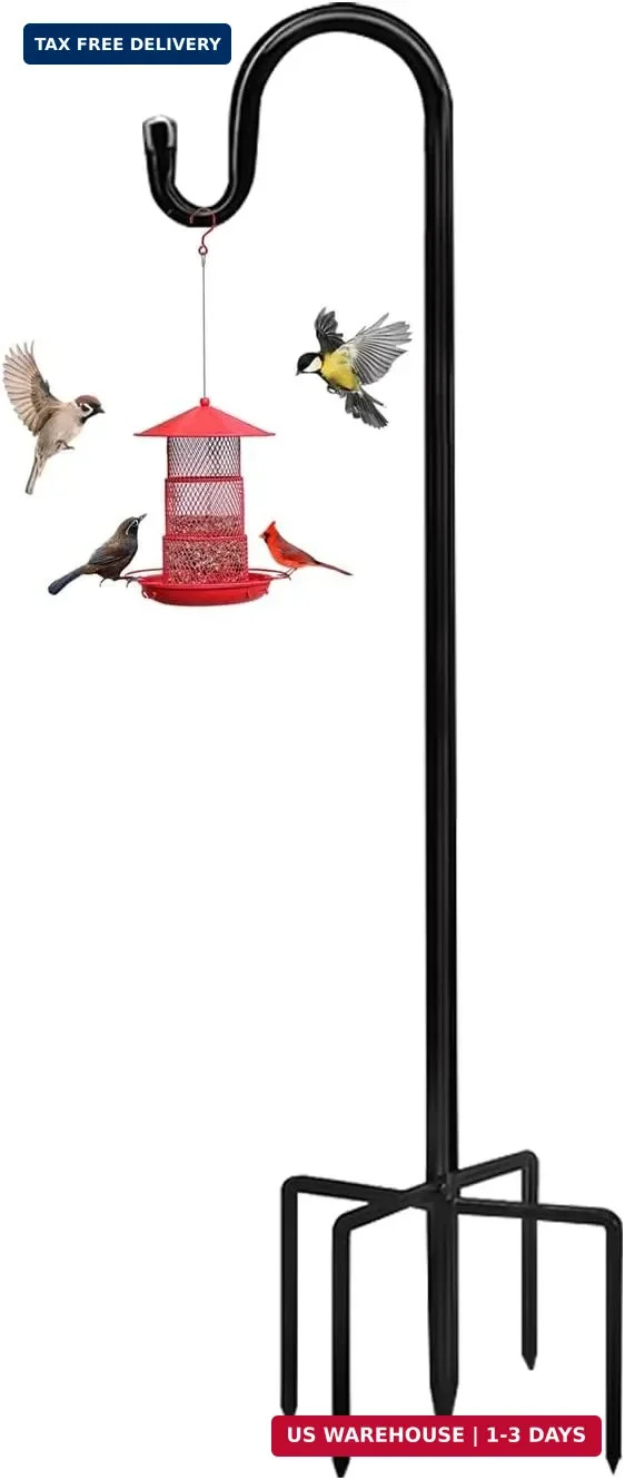 Bird Feeders Pole,Shepherds Hooks for Outdoor 1 Pack 48 Inch Bird Feeders for Ou