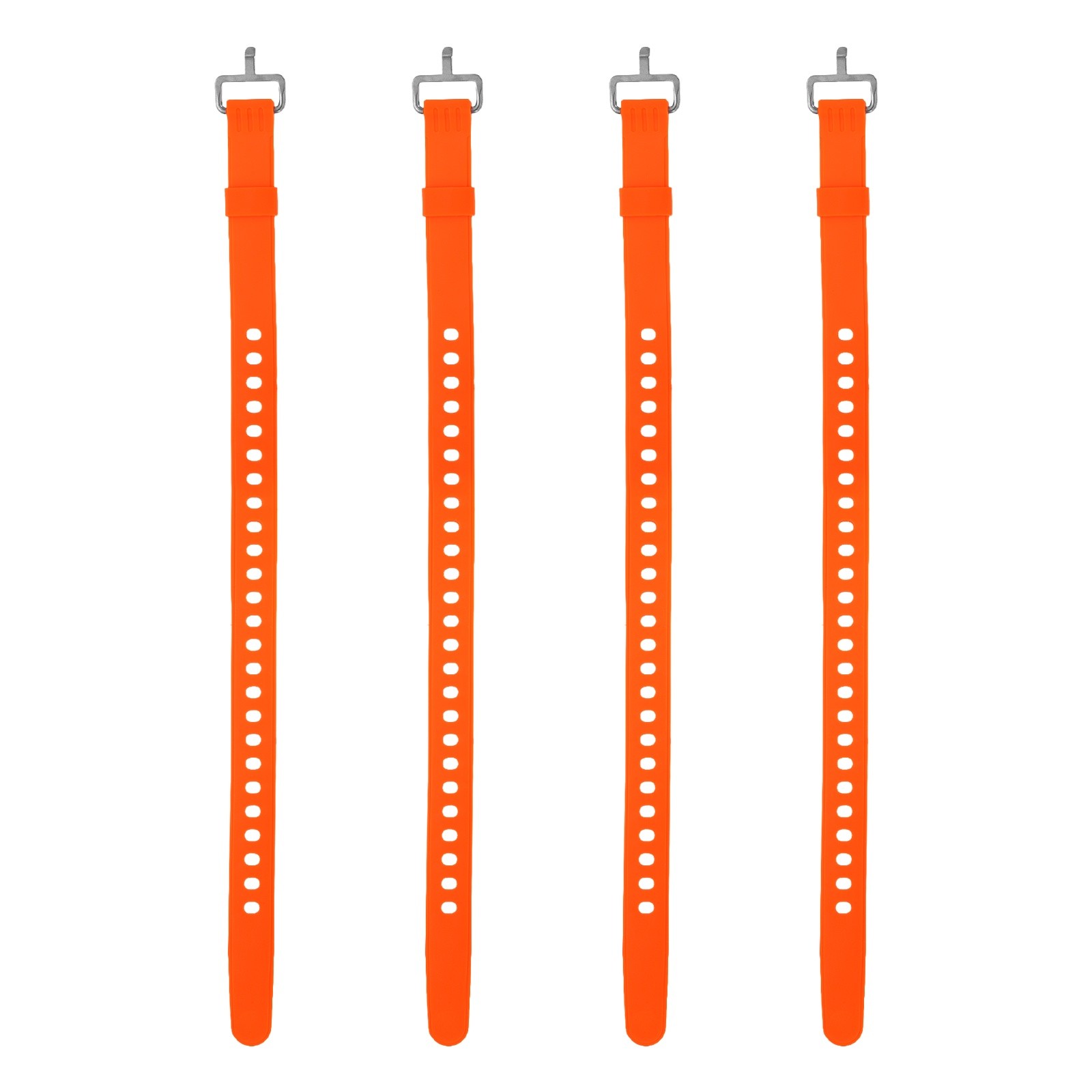 4Pcs Silicone Tie Down Strap, 50cm / 20Inch Resistant Silicone, Orange