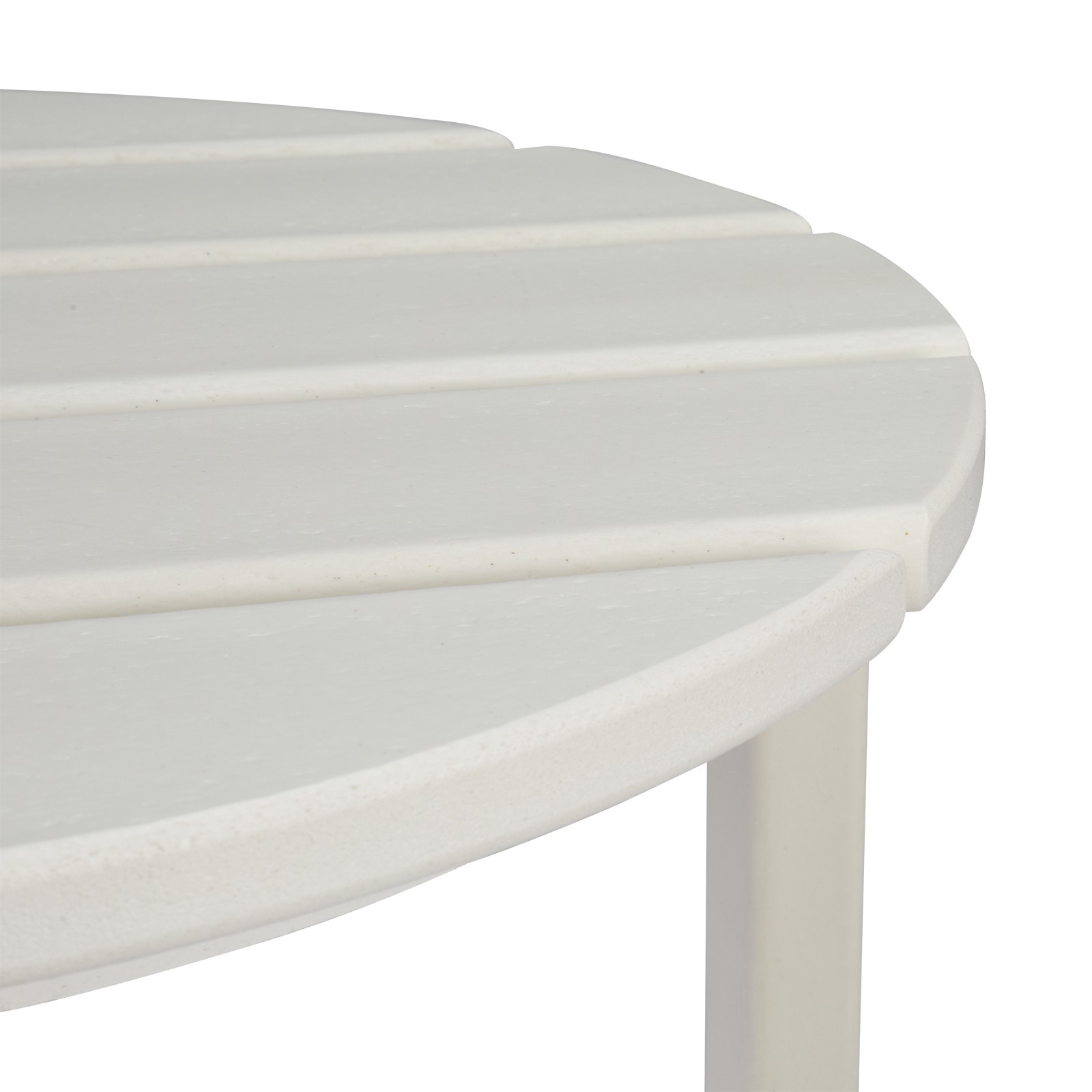 46cm Round White HDPE Side Table, Single Layer Modern Accent Table