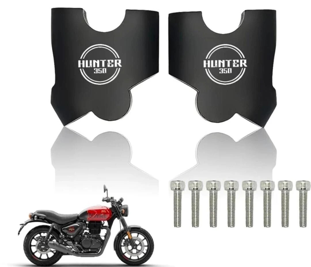 Fit For Royal Enfield Hunter 350 Angled Handle Bar Risers Black Powder Coating