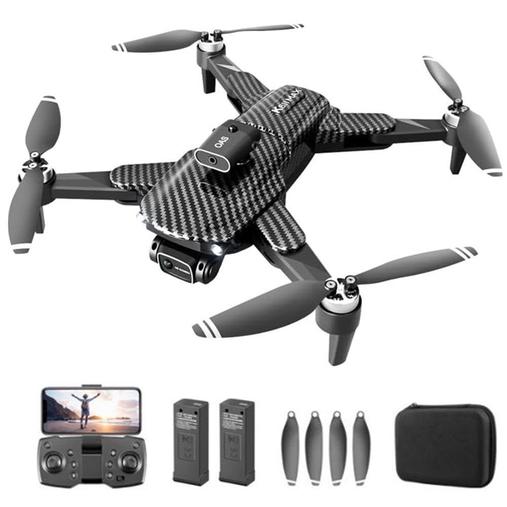 Foldable RC Drone 1080P FPV Camera Brushless Motor RC Quadcopter + 2 Batteries