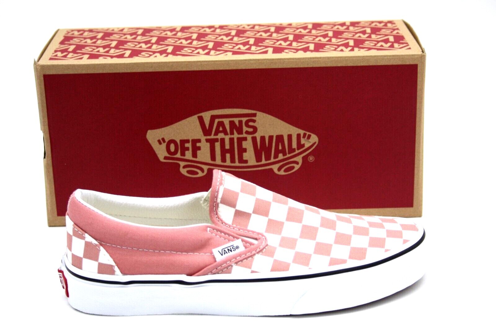 Vans Classic Slip On (Checkerboard) Rosette True White Womens SNEAKER