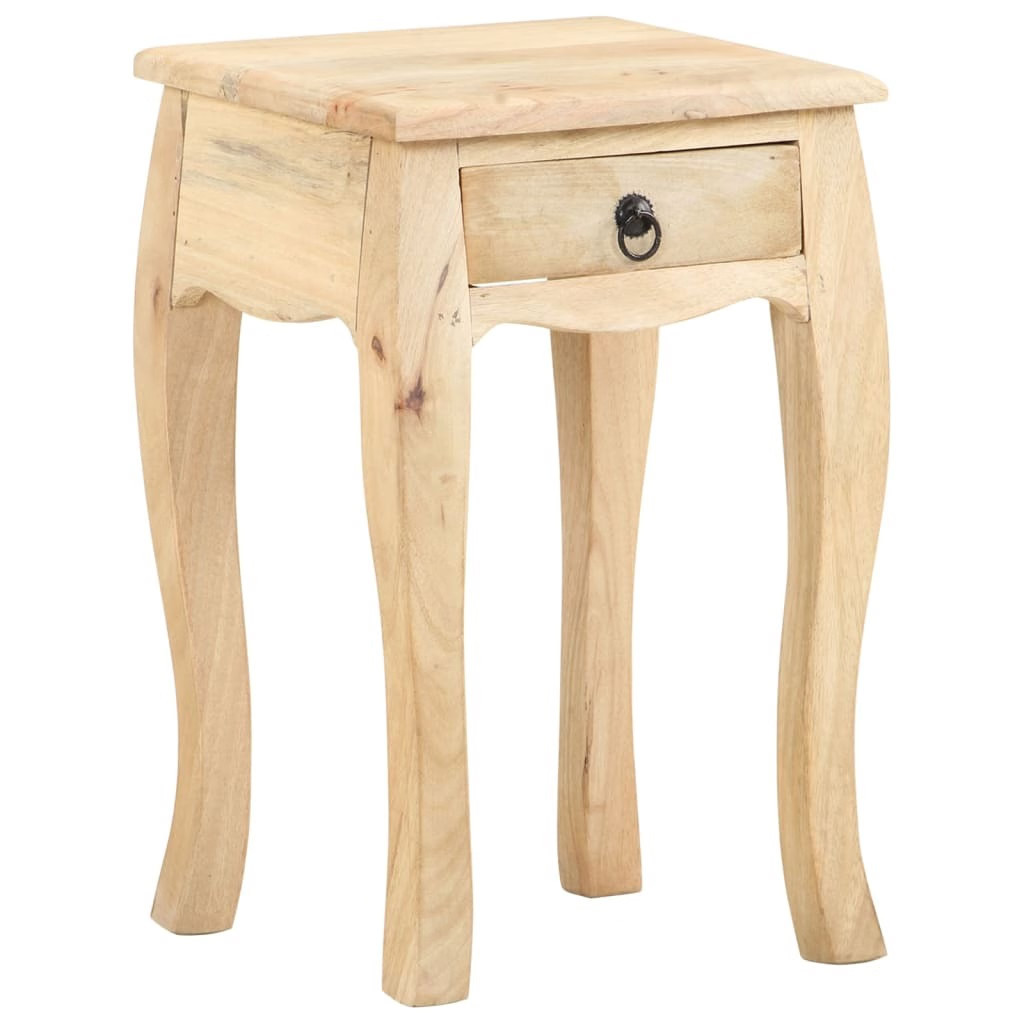 Bed Cabinet Brown Solid mango wood Compact Bedside Table Square