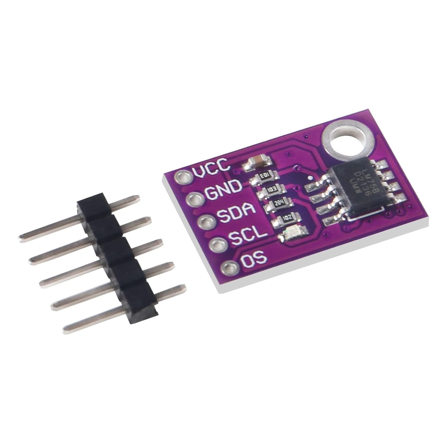 5PCS High Speed LM75 LM75A I2C IIC High Precision Temperature Sensor Module