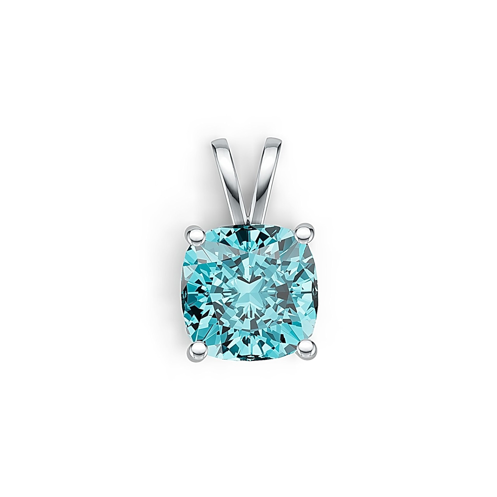 Sterling Silver Semi Mount Pendant Setting Cushion CU 8x8mm
