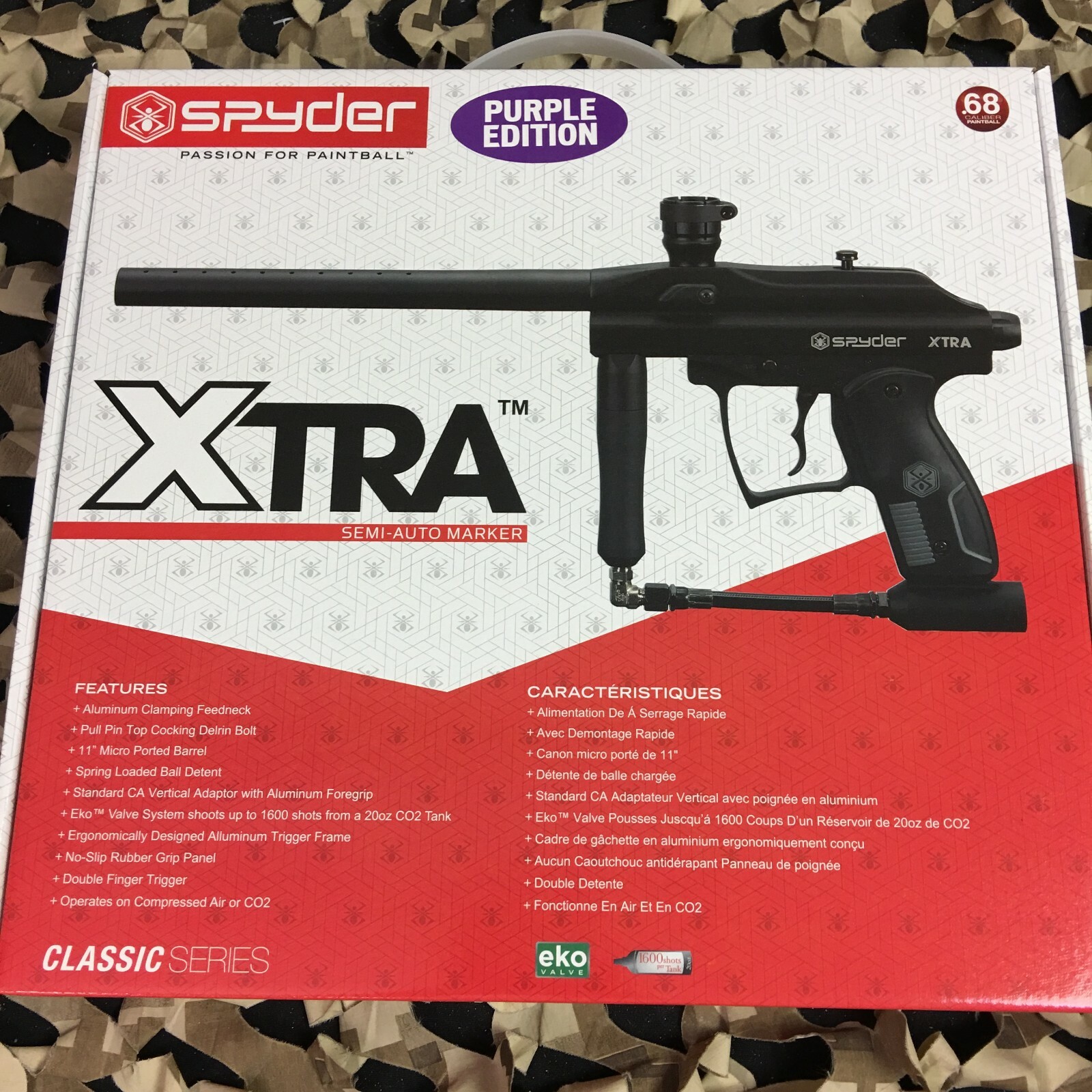 NEW KINGMAN SPYDER XTRA SEMI-AUTO PAINTBALL GUN/Marker - GLOSS PURPLE