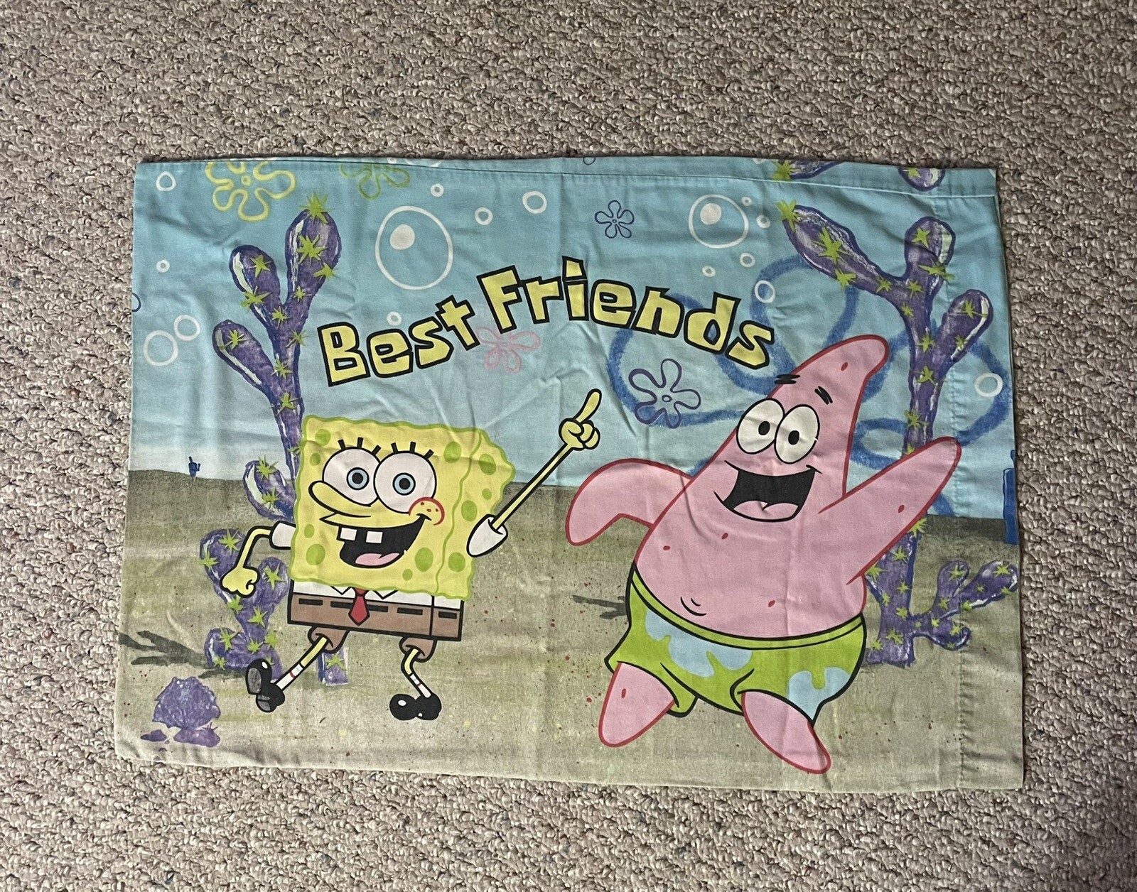 SpongeBob SquarePants & Patrick Standard Pillowcase 30”x20” Nickelodeon 2003