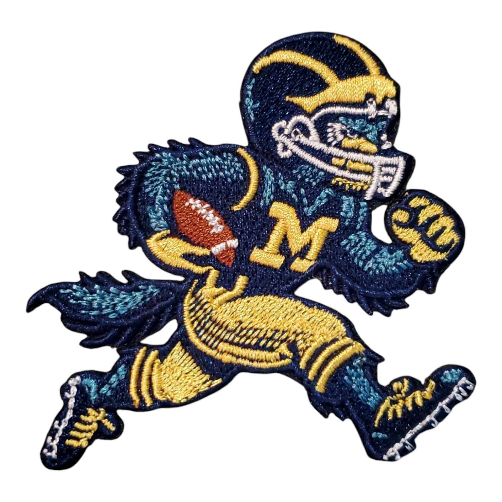 Michigan Wolverines Vintage Style Patch. Embroidered. Iron On Backing. 3"x3"