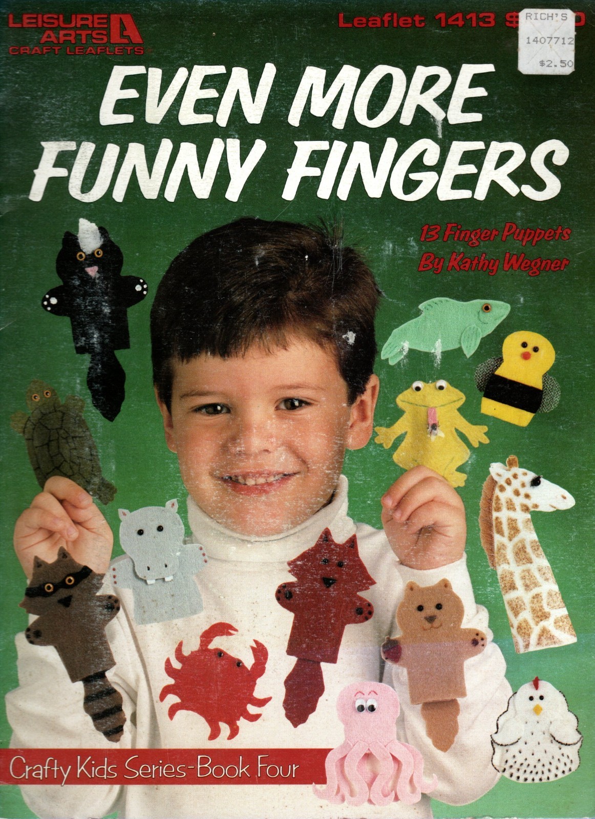Leisure Arts 1413 EVEN MORE FUNNY FINGERS Felt Finger Puppets Pattern Leaflet