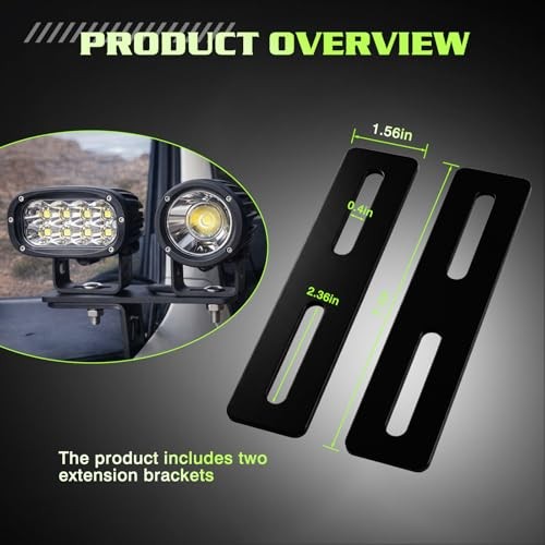 Ditch Light Bracket Extensions Fits Universal Off-Road Pod Light Pack - 7.1x2