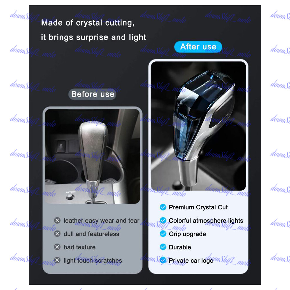 Crystal Handle Touch Motion Activated LED Car Gear Shift Knob Shifter for MAZDA