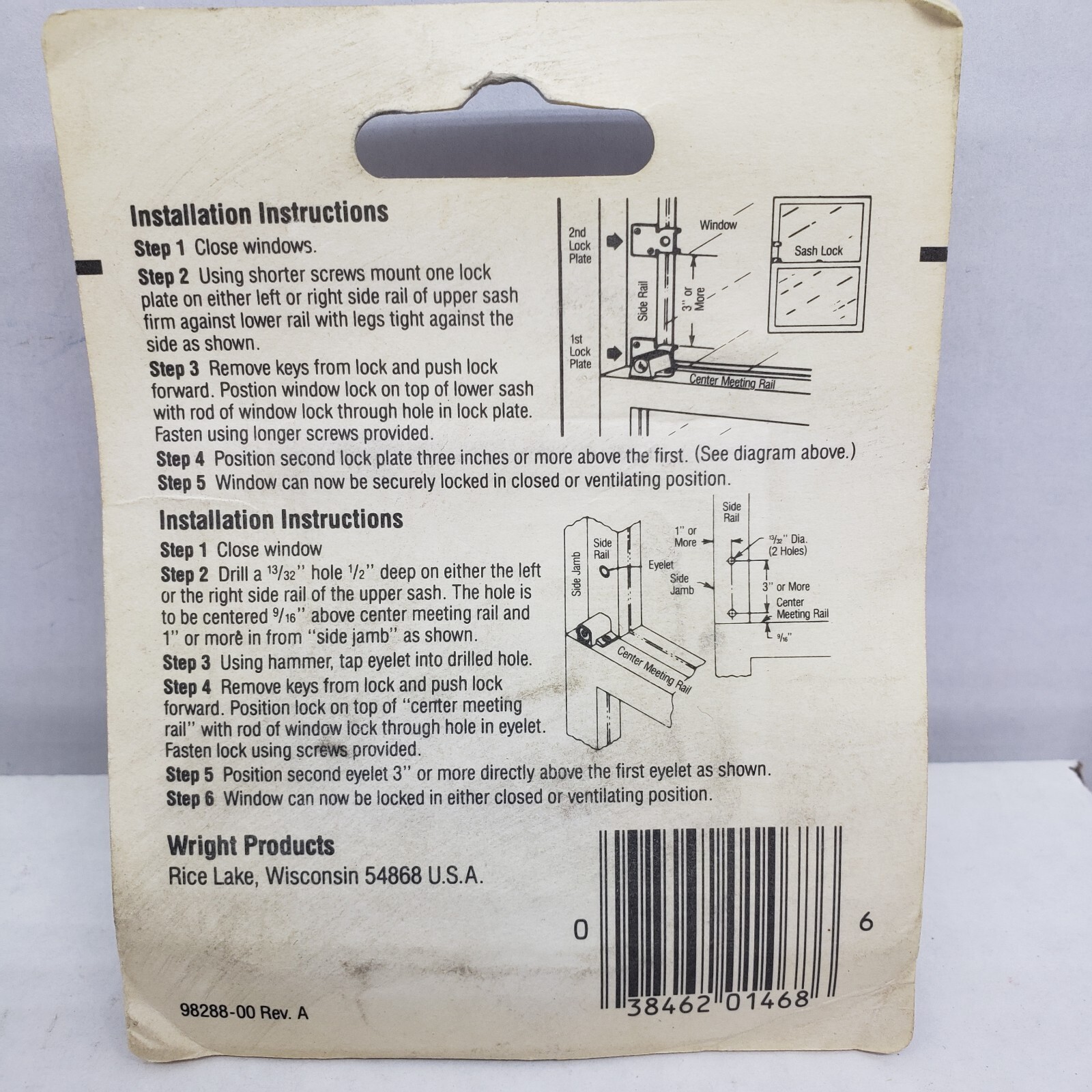 WRIGHT PRODUCTS Window Lock with Key Brass Plated Finish #V100BR