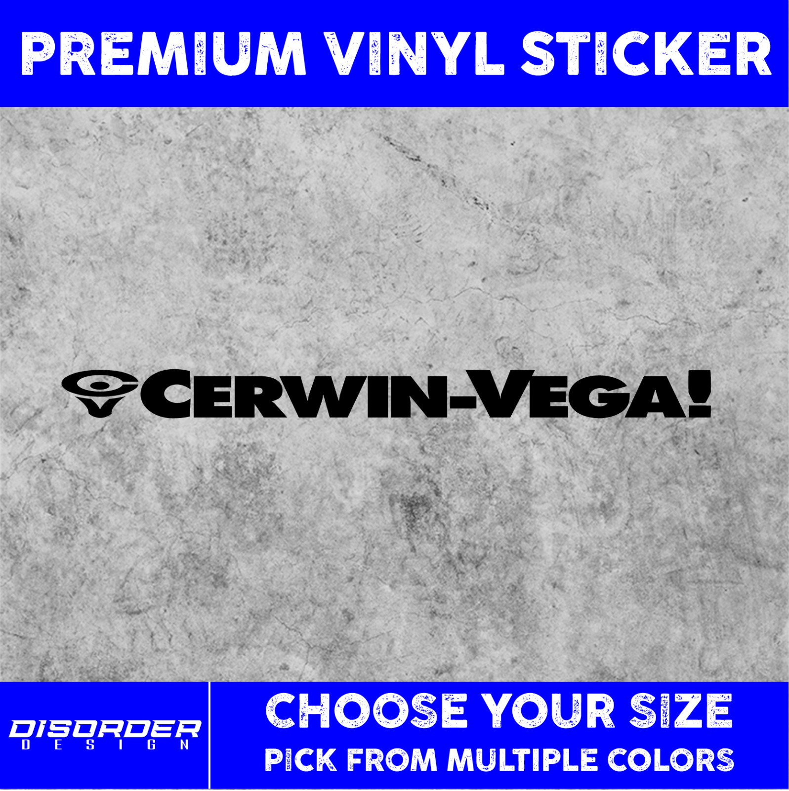 CERWIN-VEGA AUDIO FULL [VINYL STICKER] CAR TRUCK WINDOW LAPTOP FOLDER COLOR SIZE