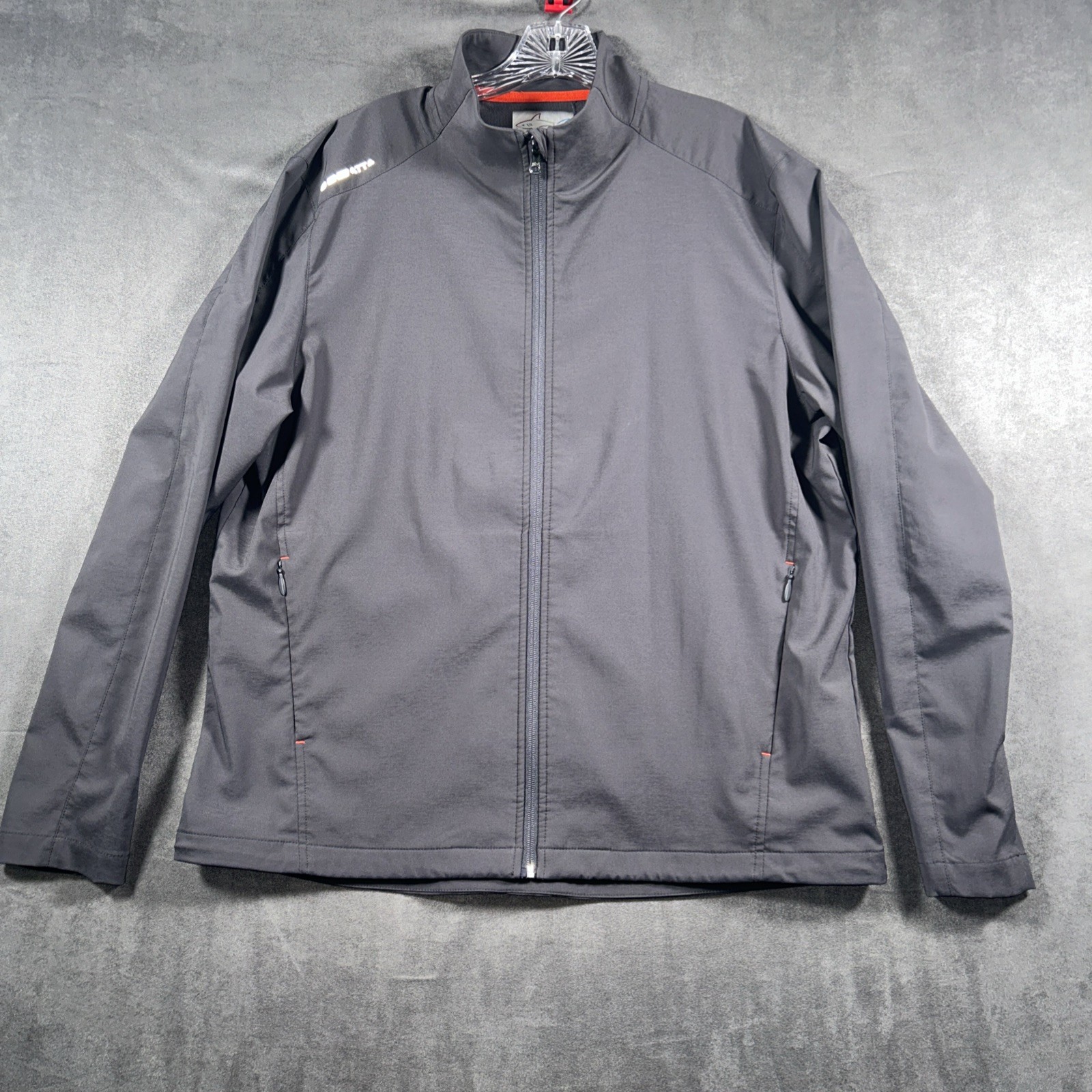 Greg Norman Windbreaker Jacket Mens Large Gray Full Zip ATTA Golf Casual