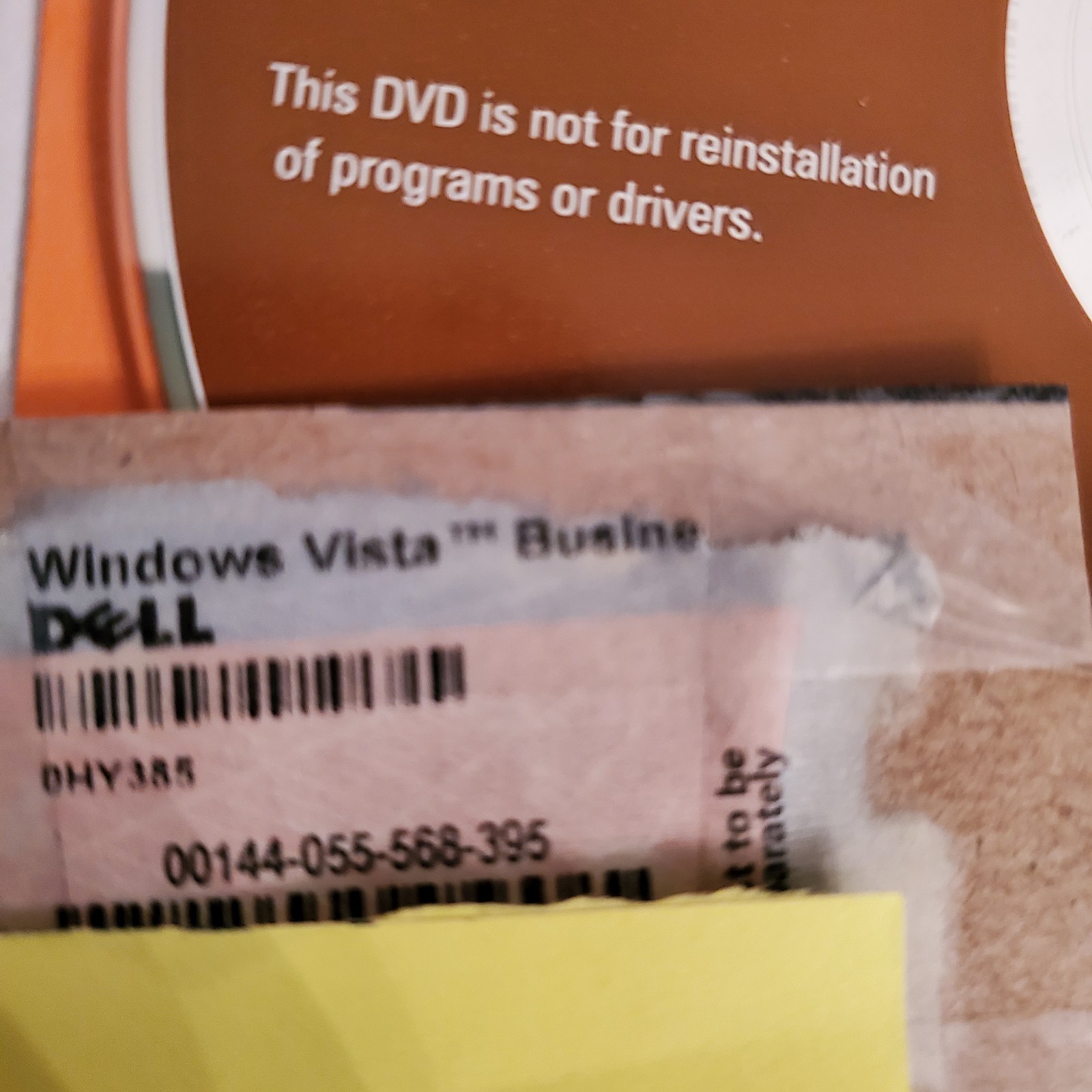 Dell Reinstallation DVD Windows Vista Premium 32 Bit & CD Key Read Description