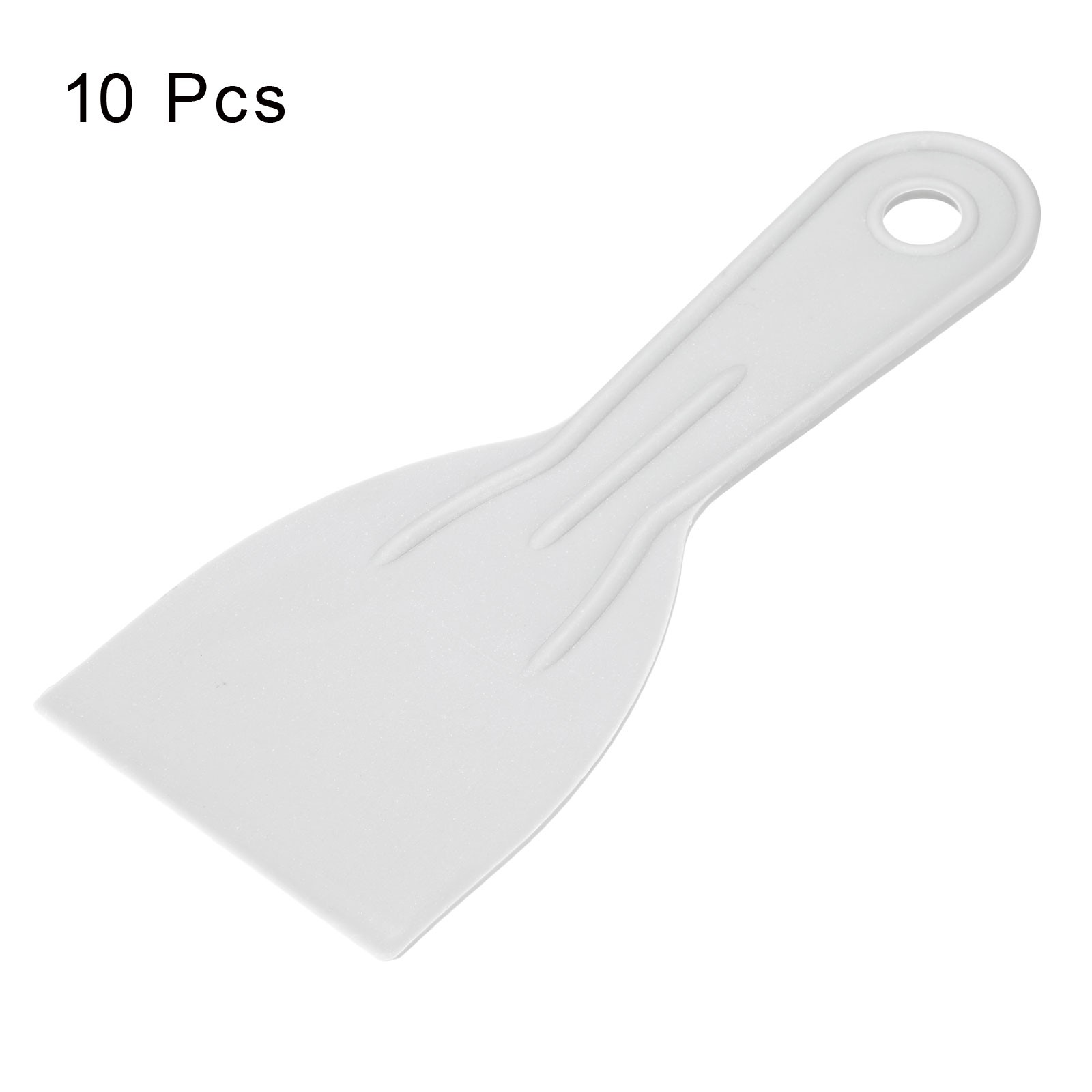 10pcs Putty Scraper 3" Width 2mm Thin Flexible Plastic Putty Knife Gray,