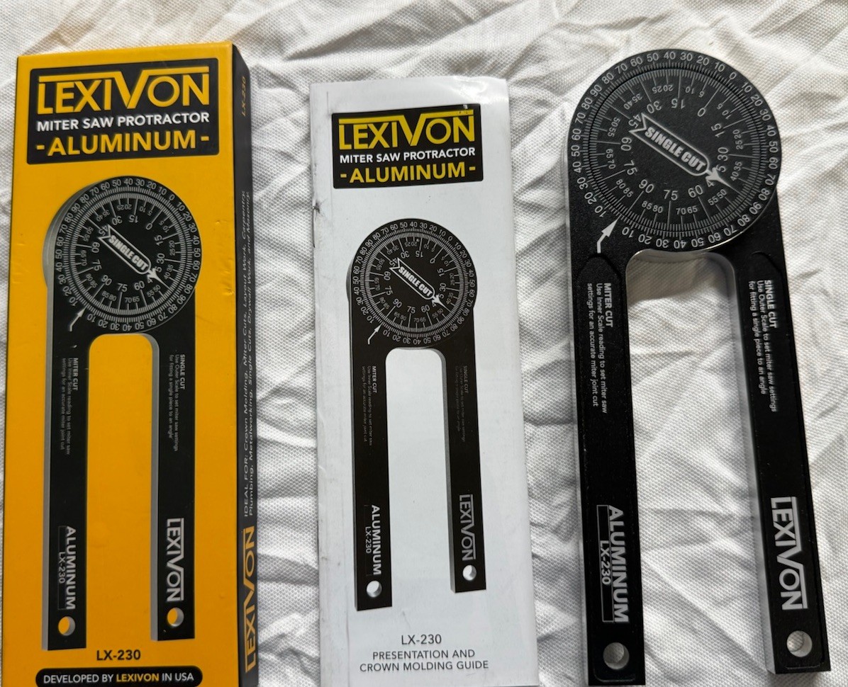 Lexivon LX-230 Miter Saw Protractor 7in Round Head Angle Tool 0-180°