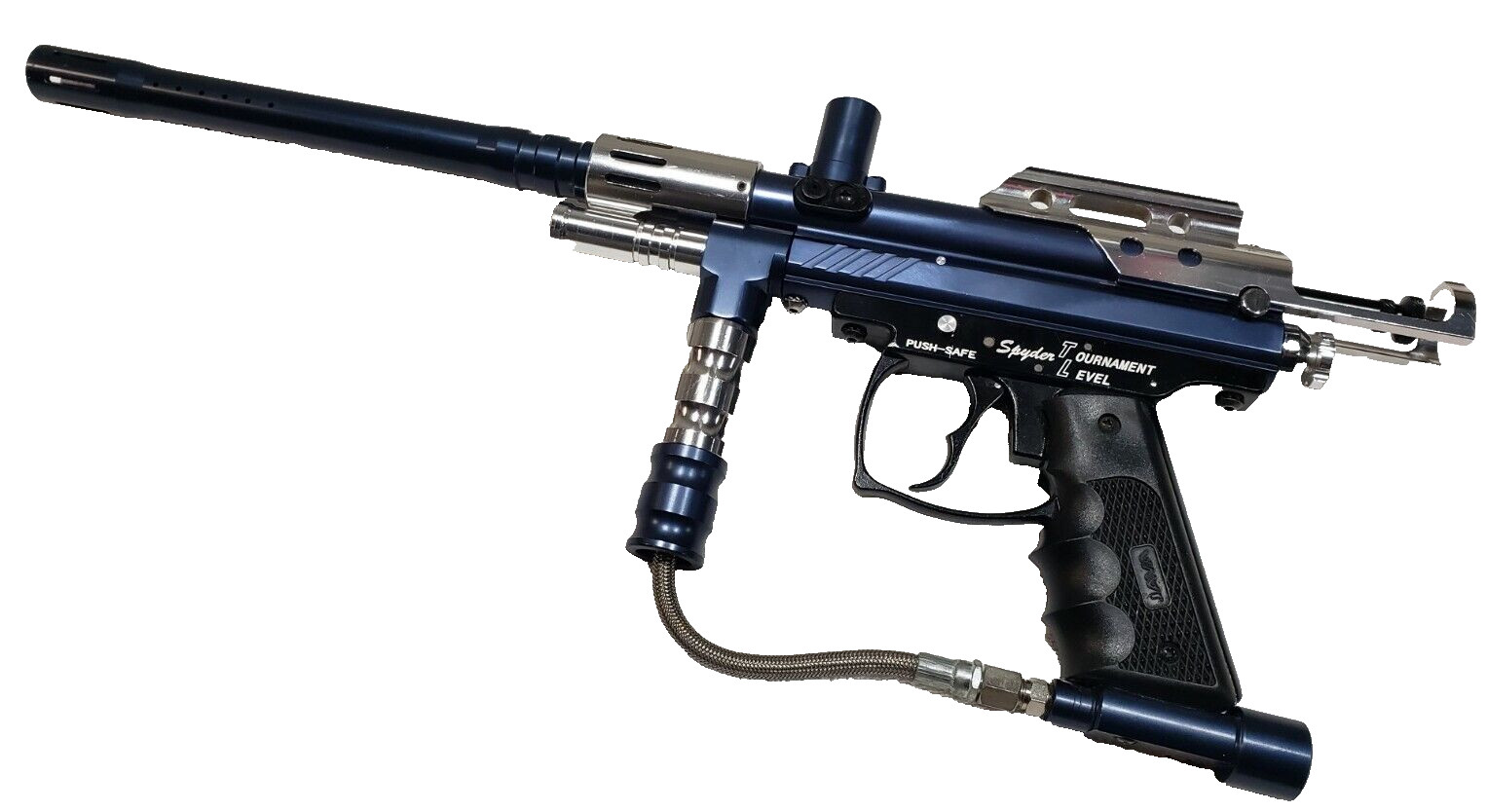 WOW SHARP Royal Blue Spyder TL Paintball Gun Vertical Grip & 12 inch Barrel