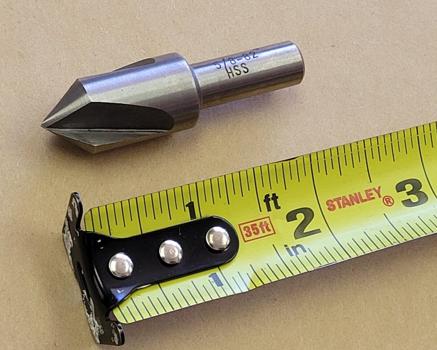 5/8" HSS HIGH SPEED COUNTERSINK 82°, 3FLUTE, 3/8" SHANK DIA, 2-1/4" OAL