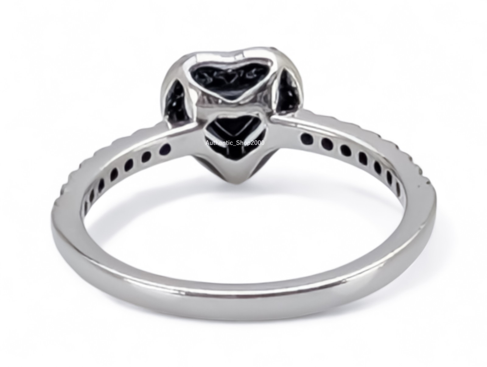 New 100% Authentic PANDORA 925 Sparkle Pave Elevated Black Heart Ring 198421C04