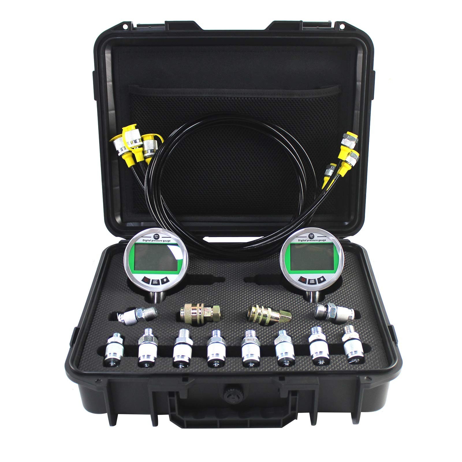 SINOCMP Digital Pressure Gauge Kit with 2 80MPA/12000PSI Pressure Gauges 3 Te...
