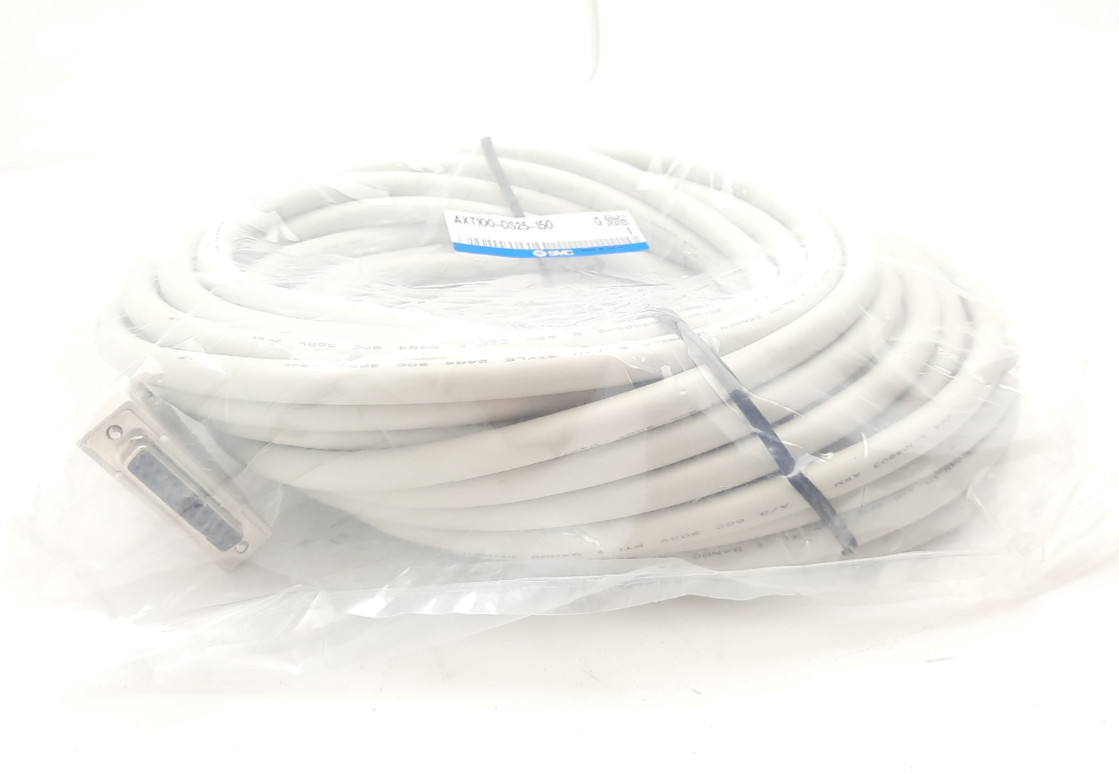 SMC AXT100-DS25-150 VV5Q Manifold Cable, DB25 Female, 24AWG, 300VAC, 15m Long