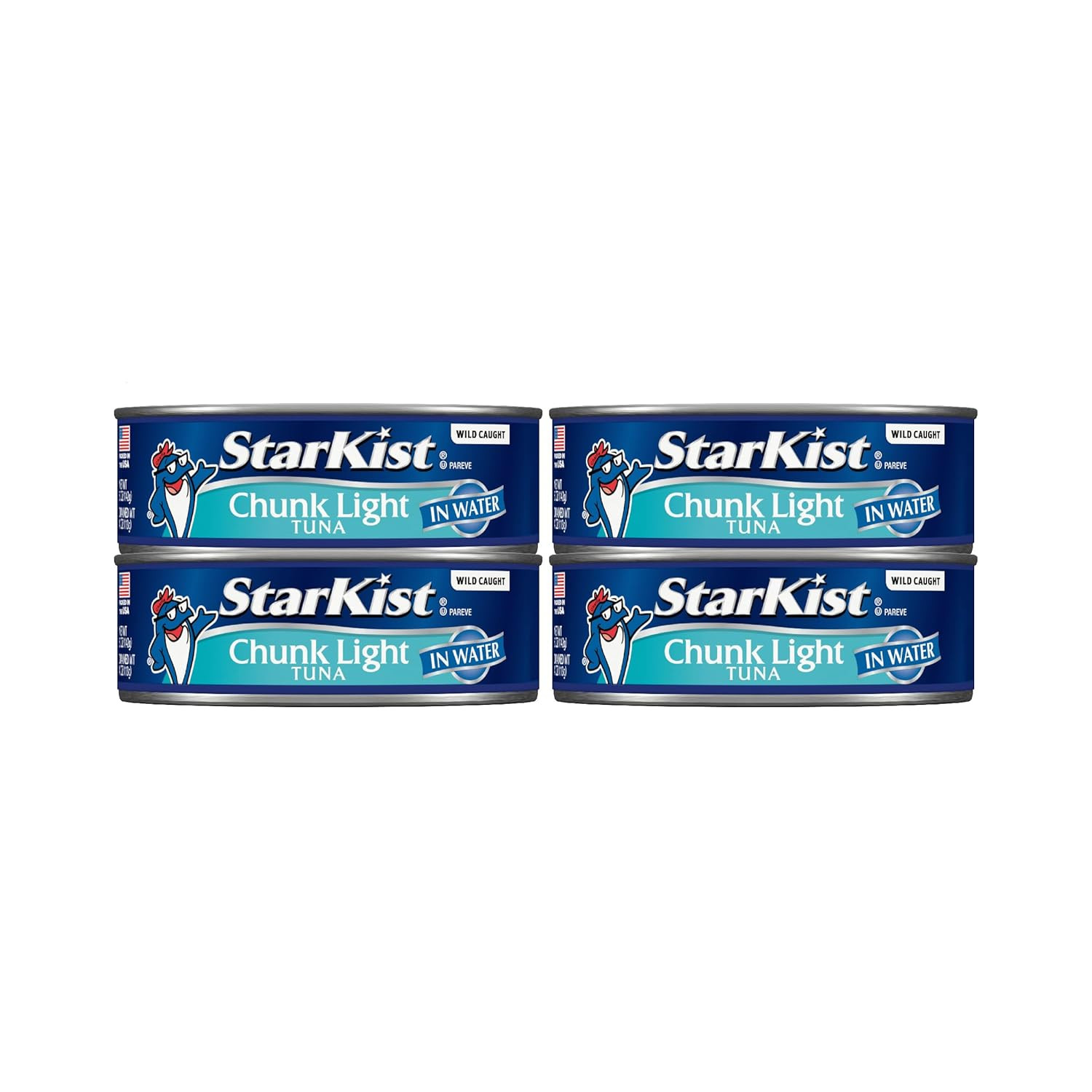 Chunk Light Tuna in Water, 5 oz (4 Pack) Canned Tuna Fish, Wild Caught, Gluten F