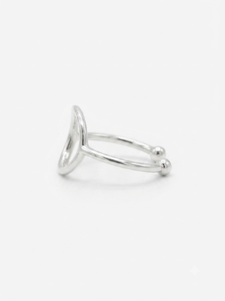 Hallmark 925 Sterling Silver Solid Metal Adjustable Open Circle Toe Ring 4 Women