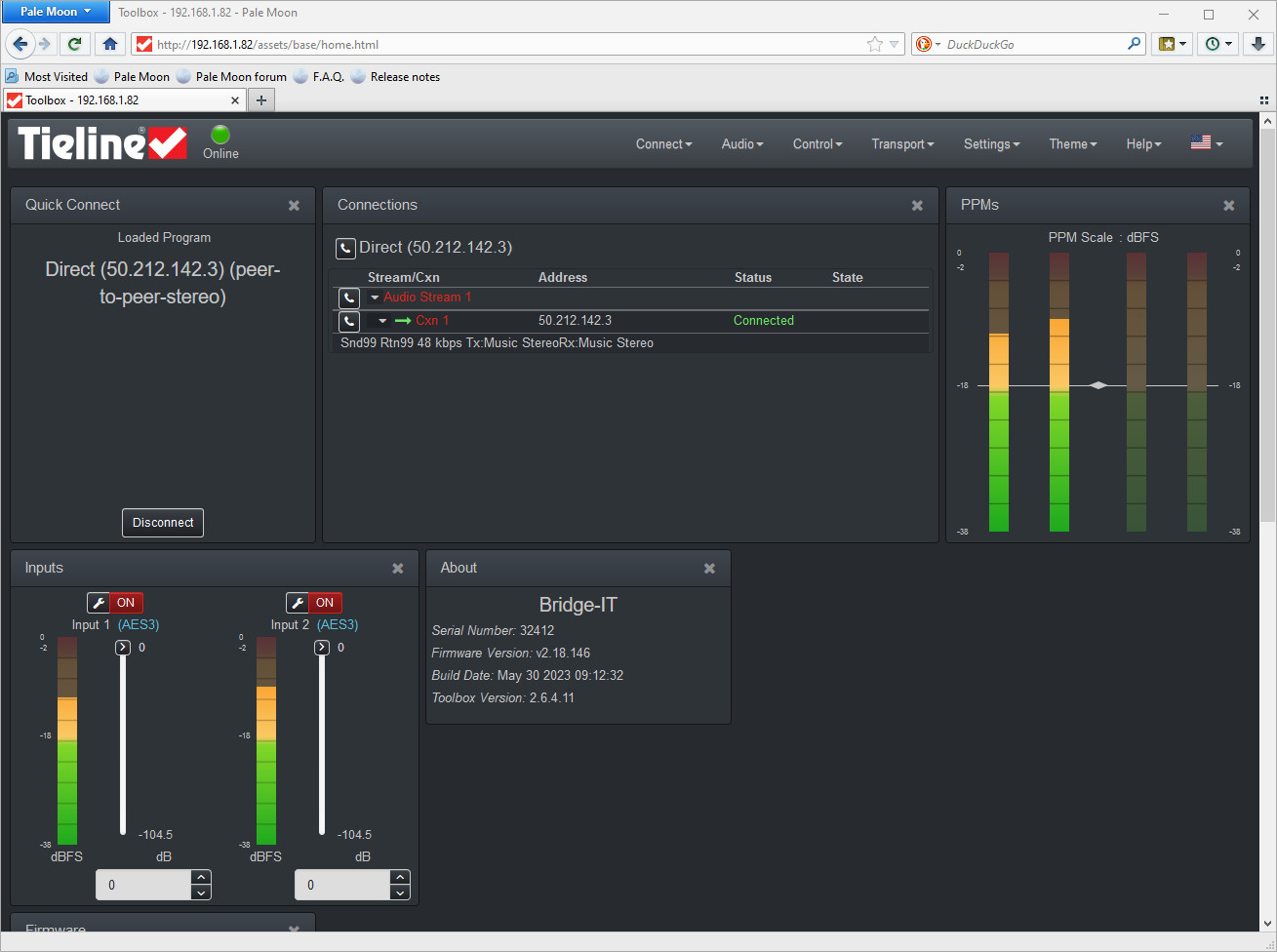 Tieline Bridge-IT XTRA TLB5150 Audio Over IP Codec Internet AoIP SIP Endpoint