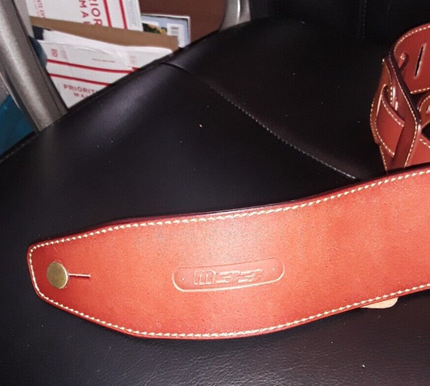 Leather Guitar/Bass Strap 52 inches Long  2 3/4 inches Stiched Sides