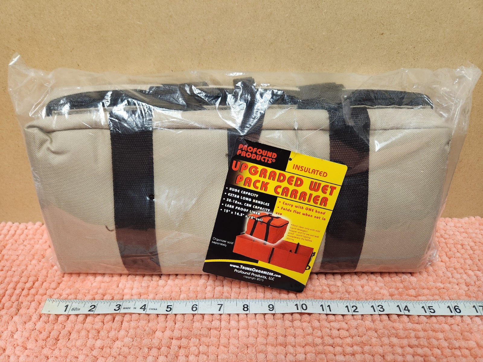 Profound Products Insulated Wet Pack Carrier 32 Can Leak Proof 15" x 14.5" X 10"