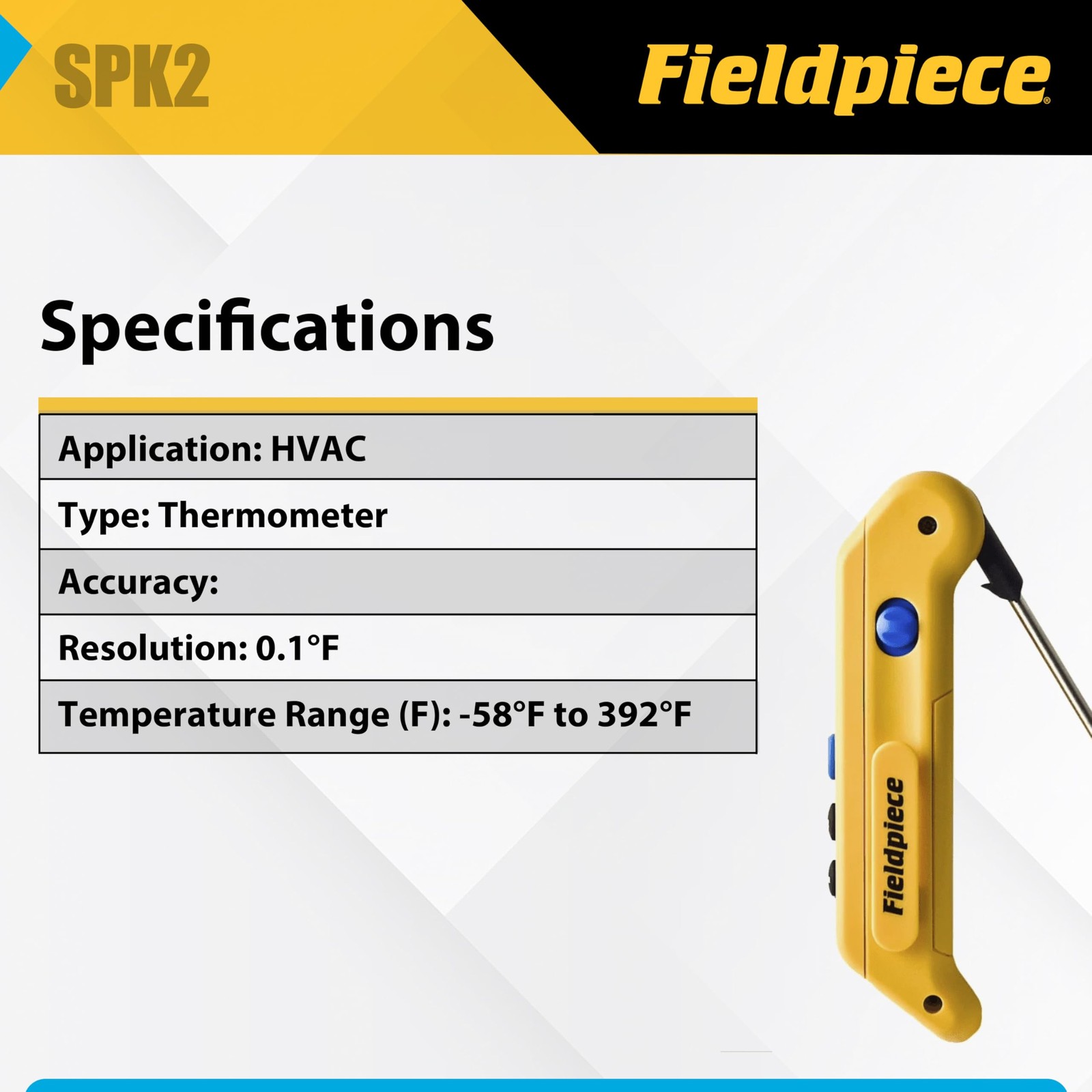 Fieldpiece SPK2 Pocket Thermometer – Folding Probe Digital Temperature Meter ...