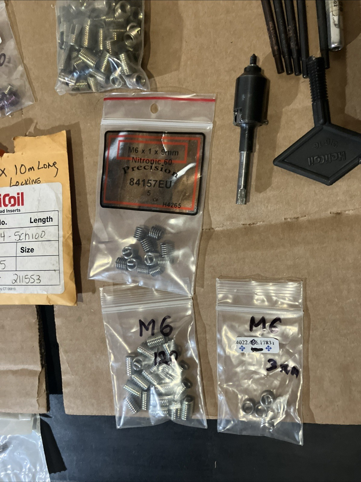 Metric/SAE Lot of Helicoil Inserts & Tools, Quantity, M3-M6, 10-32 to  1/4-20/28