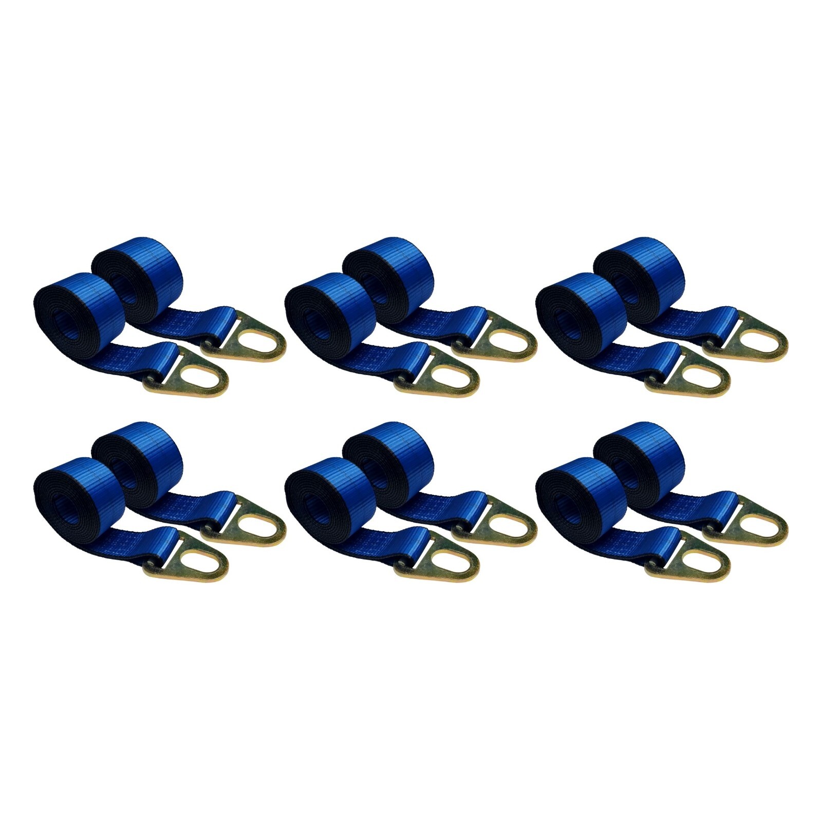 USA 12 Pack 2" x 10' Chevron Wheel Lift Lasso Strap w/ Keyhole For Auto Tie Down